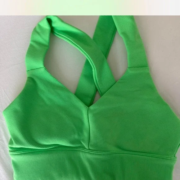ALO Yoga Green Seamless Sports Bra - Picture 3 of 5